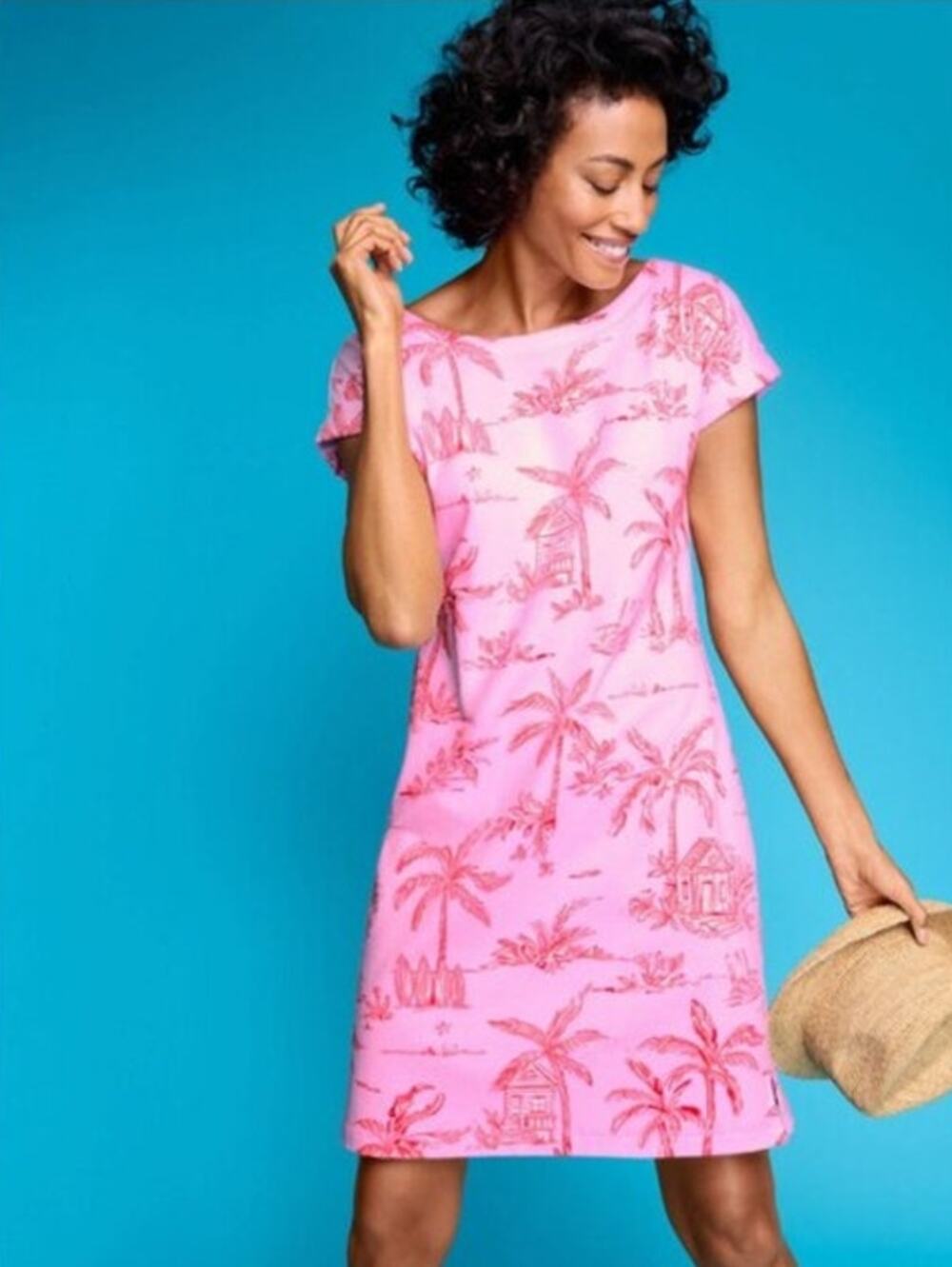 Talbots Pink Tropical Print Mini Dress